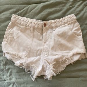 White Jean Shorts